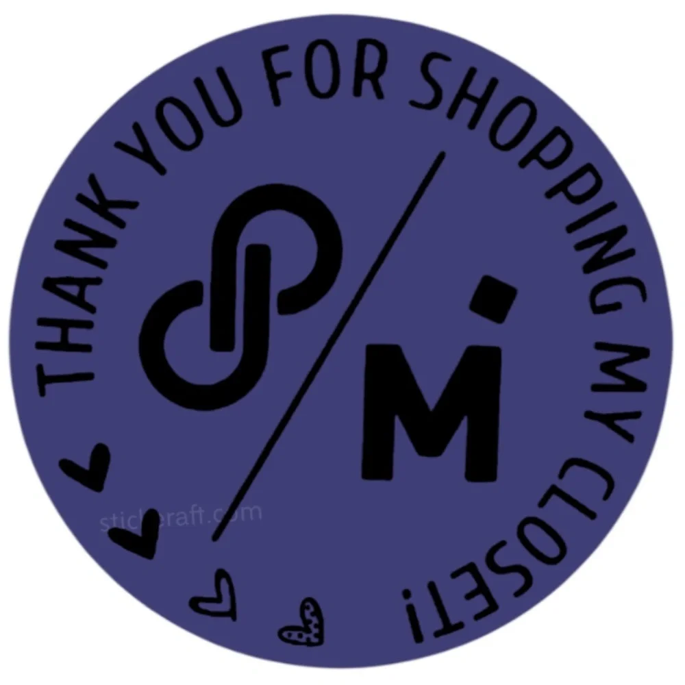 Dual Thank You sticker for small business Poshmark and Mer | packaging supplies